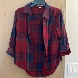 Plaid button-down shirt
